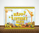 Construction Birthday Party Personalized Backdrop.