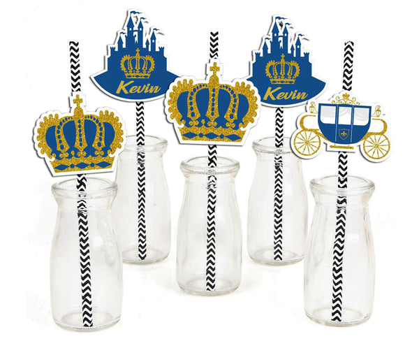 Prince Birthday Party Paper Decorative Straws