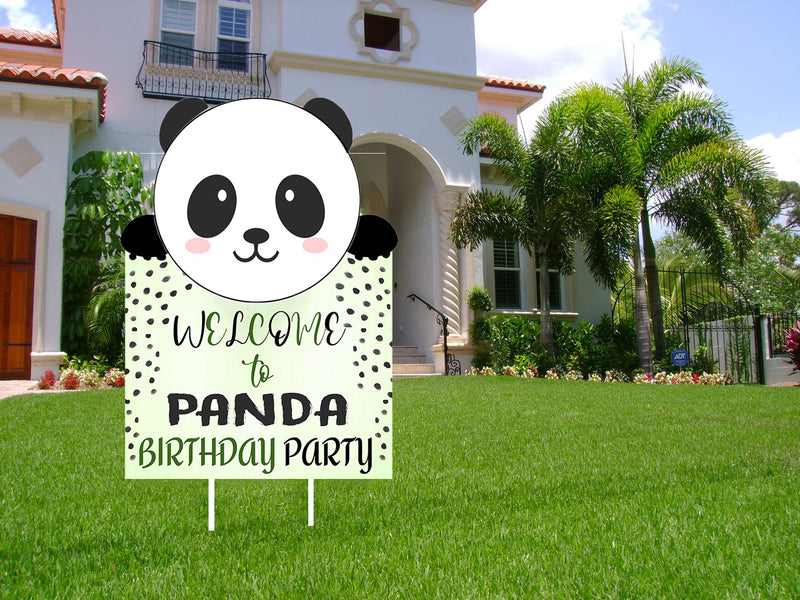 Panda Theme Birthday Party Yard Sign/Welcome Board.