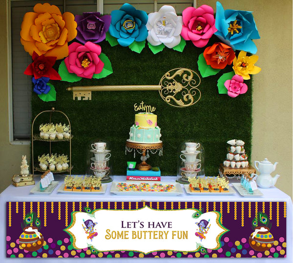 Little Krishna Theme Birthday Party Long Banner for Decoration