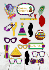 Little Krishna Theme Birthday Party Photo Booth Props Kit