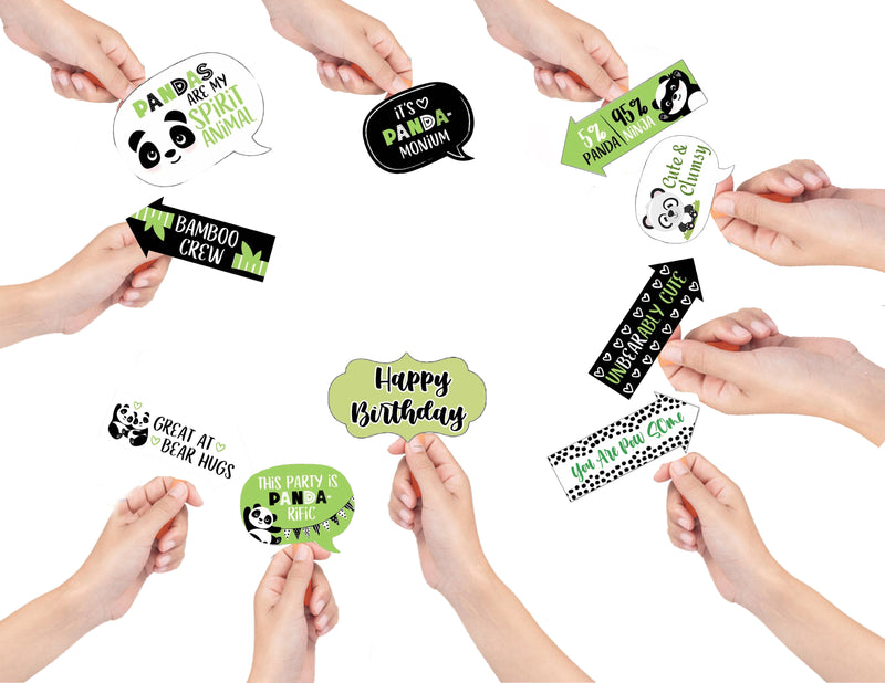 Panda Birthday Party Photo Props Kit