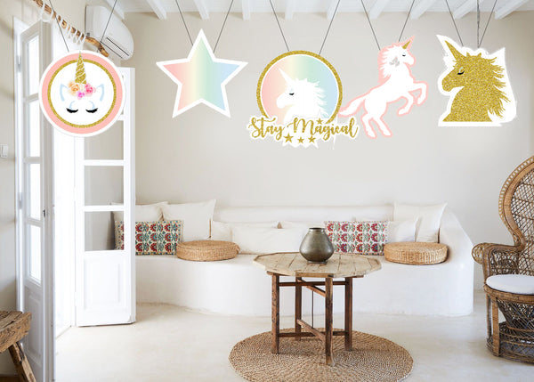 Unicorn Theme Birthday Party Theme Hanging Set for Decoration