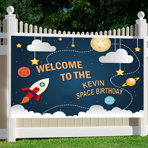 Space Theme Birthday Party Yard Sign/Welcome Board