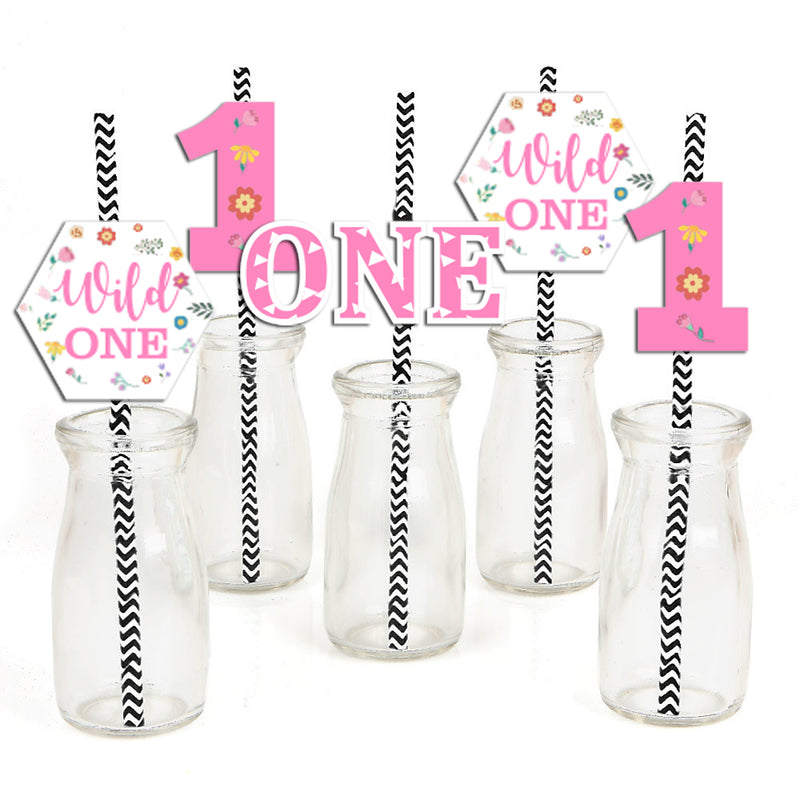 Wild One Birthday Party Paper Decorative Straws