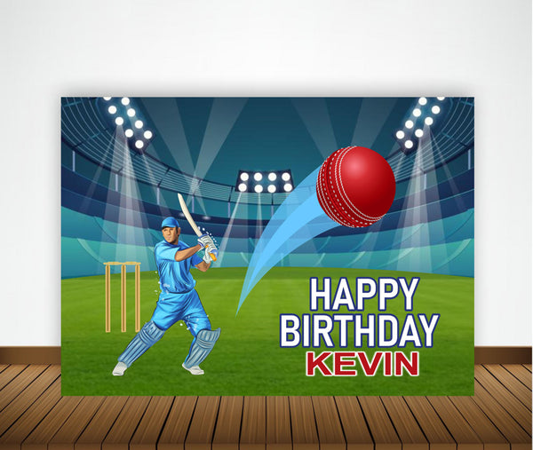 Cricket Birthday Party Personalized Backdrop.