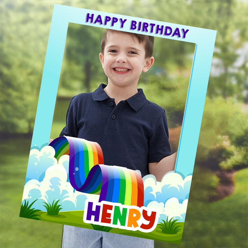 Rainbow Birthday Party Selfie Photo Booth Frame