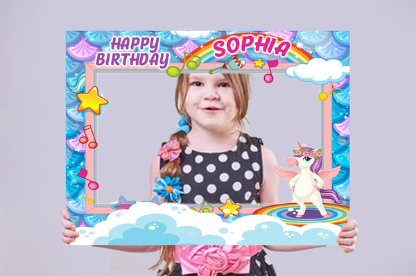 Unicorn Birthday Party Selfie Photo Booth Frame