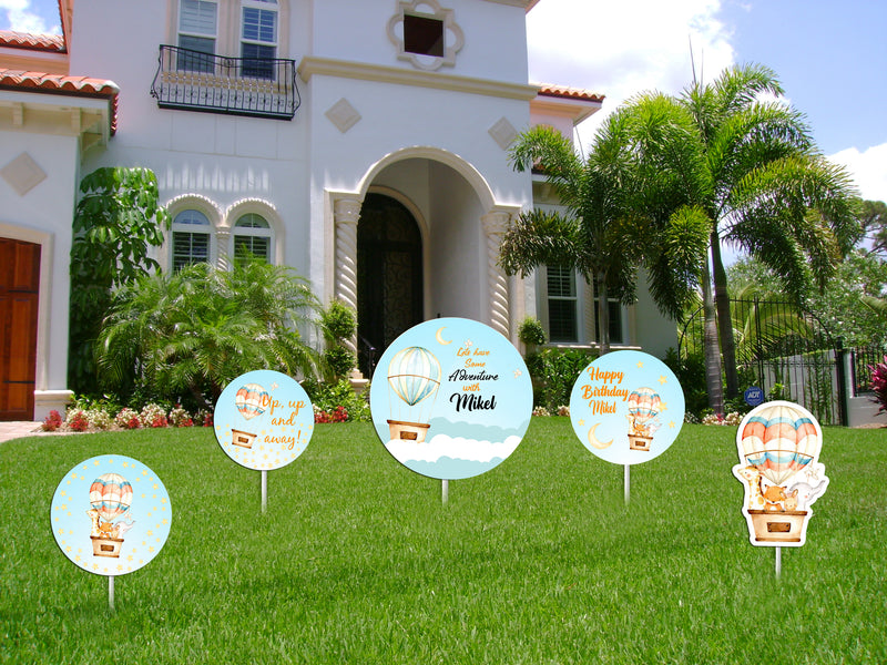 Hot Air Theme Birthday Party Cutouts