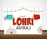 Lohri Party Personalized Backdrop with Name & Picture.