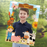 Farm Animal Theme Birthday Party Selfie Photo Booth Frame