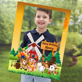 Farm Animal Theme Birthday Party Selfie Photo Booth Frame