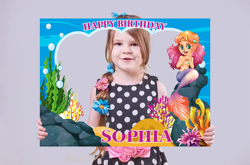 Mermaid Birthday Party Selfie Photo Booth Frame