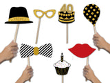 40th Theme Birthday Party Photo Booth Props Kit