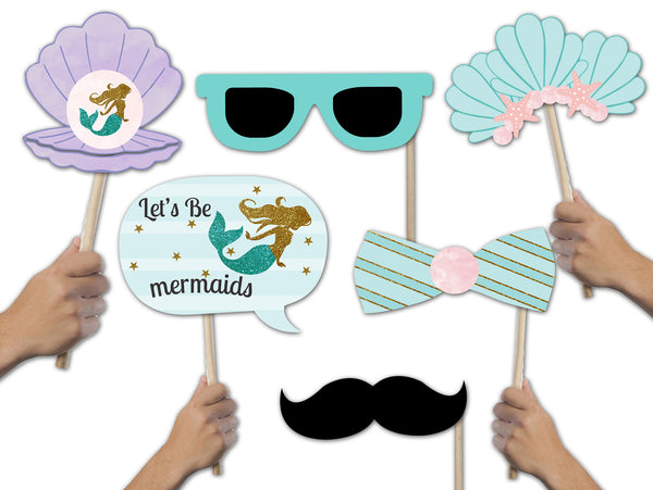 Mermaid Birthday Party Photo Booth Props Kit