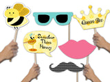 "What It Will Bee" Baby Shower Theme Party Photo Booth Props Kit