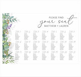 Greenery Wedding Find your Seat Sitting Layout Board