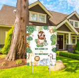 Jungle Safari Theme Birthday Party Yard Sign/Welcome Board.