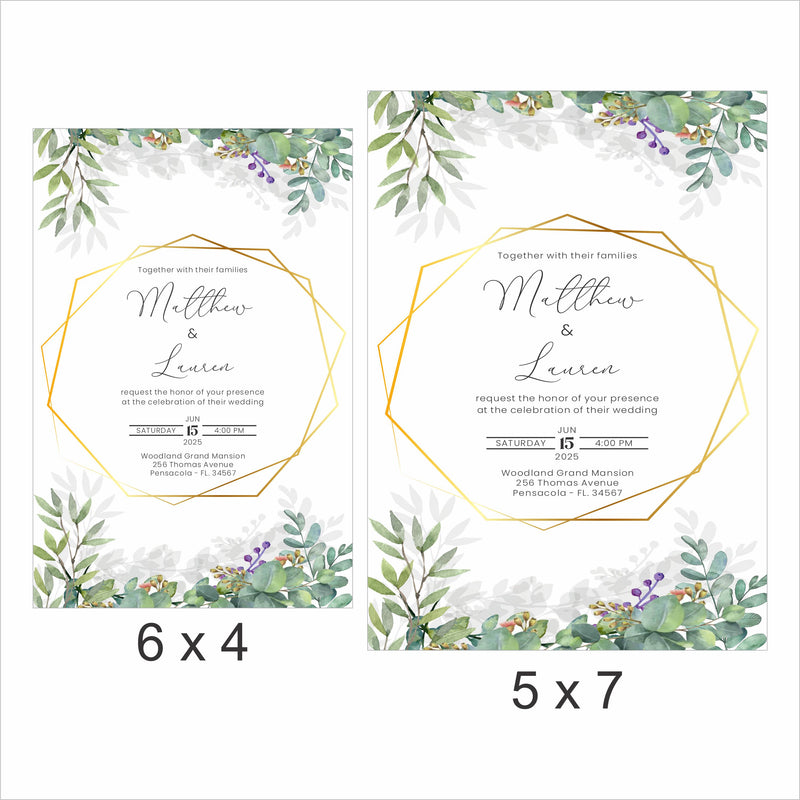 Greenery Theme Wedding  E- Invite/Printed Invitation Card