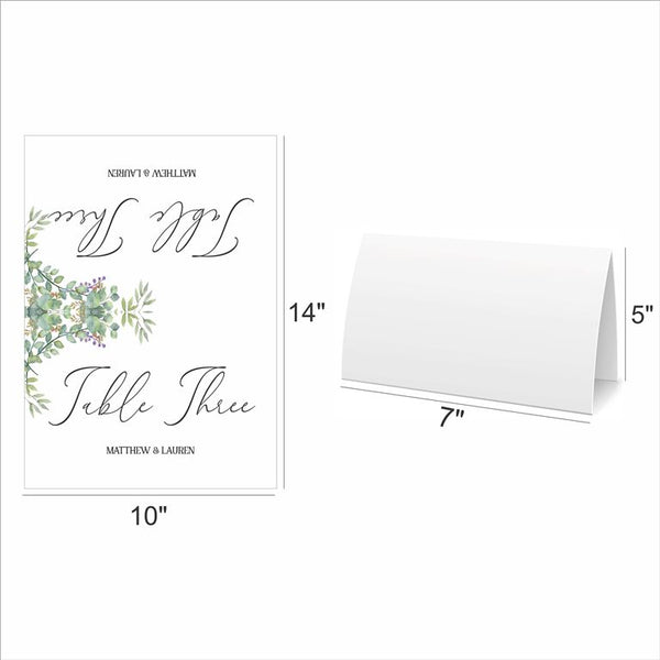 Greenery Theme Wedding Table Numbers/ Table Place Cards