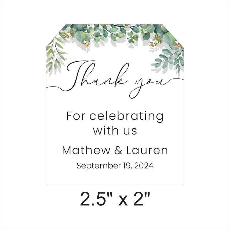 Greenery Theme Wedding Thank You Favor Tag / Stickers