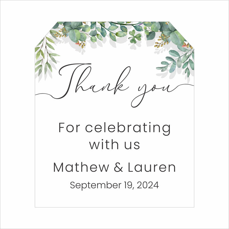 Greenery Theme Wedding Thank You Favor Tag / Stickers