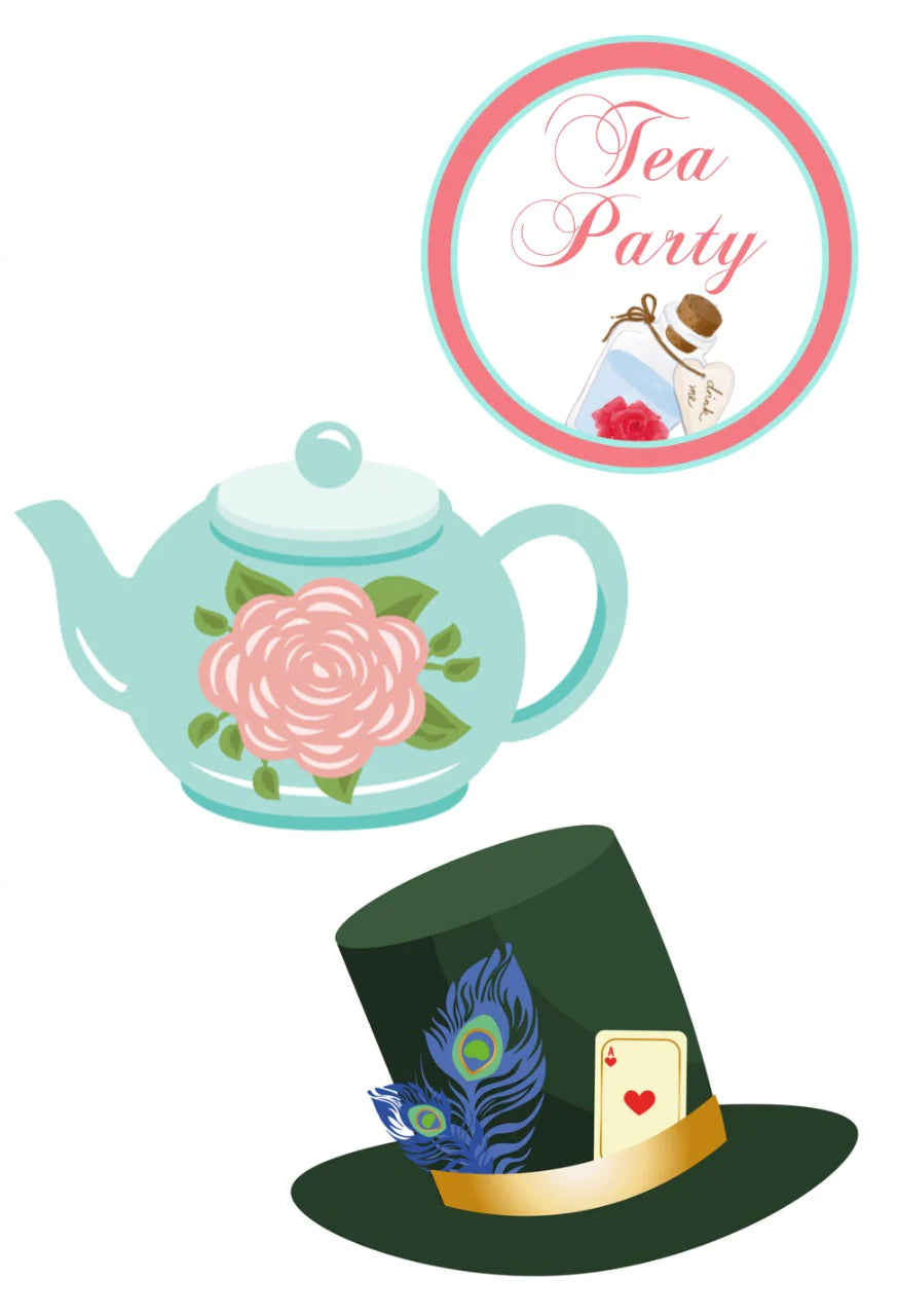 Tea Party Theme Birthday Party Table Toppers for Decoration