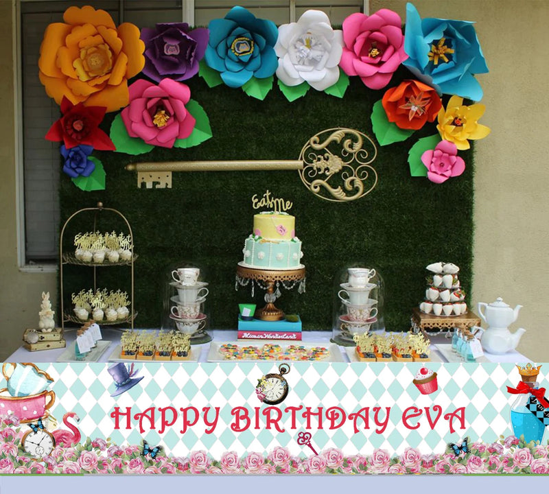 Tea Party Theme Birthday Party Long Banner for Decoration