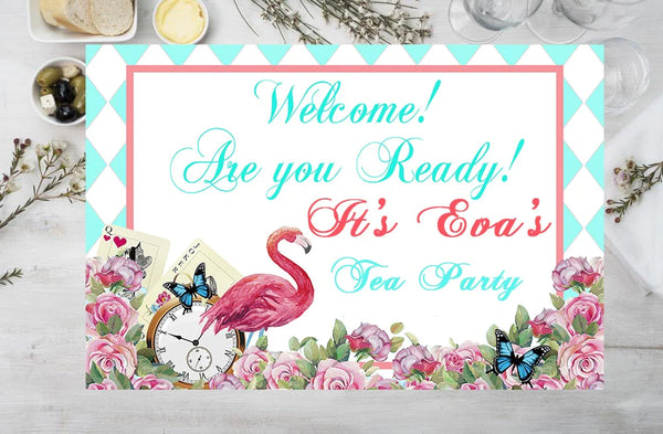 Tea Party Theme Birthday Table Mats for Decoration