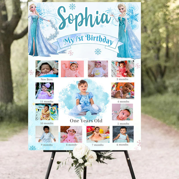 Theme Based Customized Milestone Photo Board for Kids Birthday Party