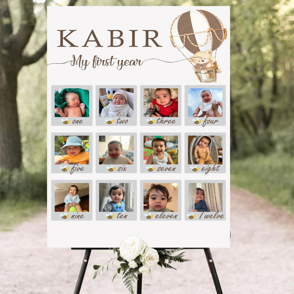 Theme Based Customized Milestone Photo Board for Kids Birthday Party