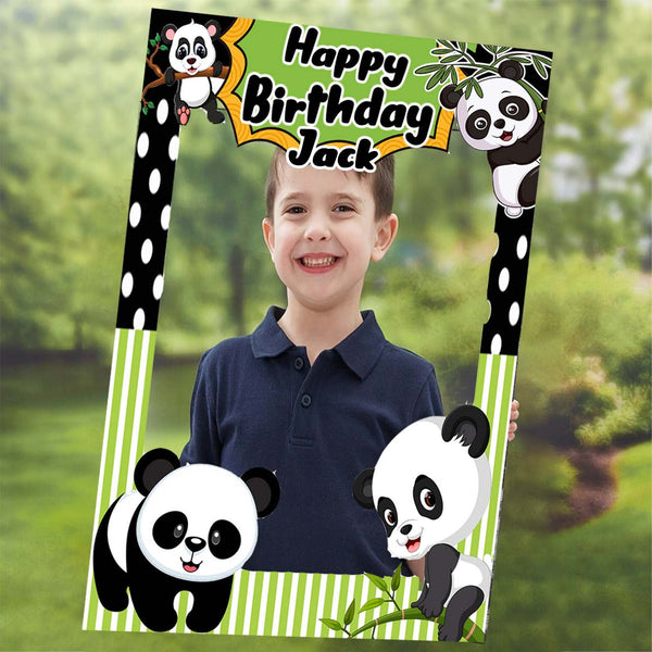 Panda Birthday Party Selfie Photo Booth Frame