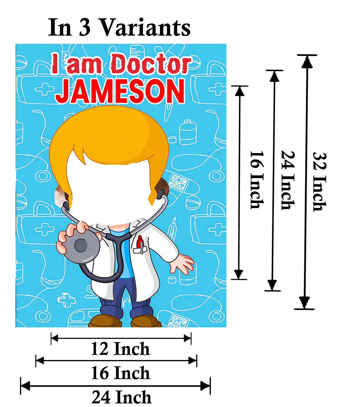 Doctor Theme Birthday Party Selfie Photo Booth Frame