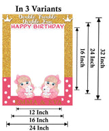 Twin Girls Birthday Party Selfie Photo Booth Frame