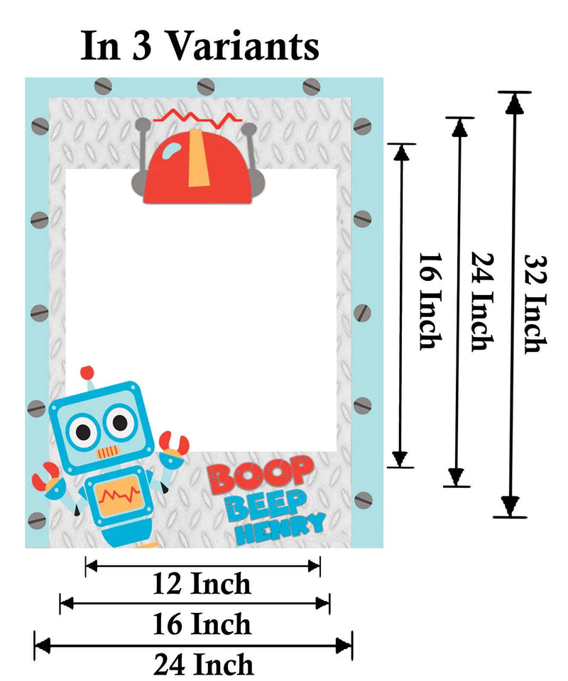 Robot Birthday Party Selfie Photo Booth Frame