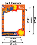 Battlefield Party Theme Birthday Selfie Photo Booth Frame & Props