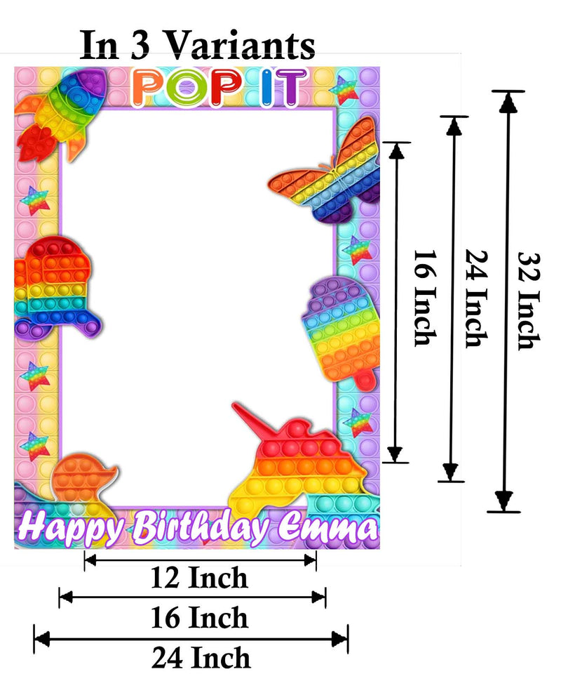 Pop It Birthday Party Selfie Photo Booth Frame