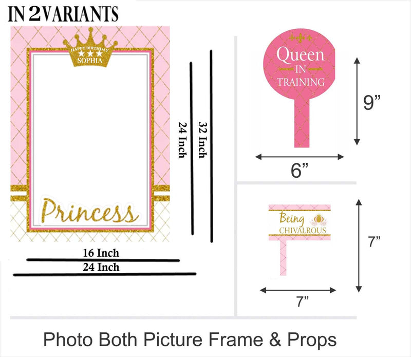 Princess Birthday Party Selfie Photo Booth Frame & Props