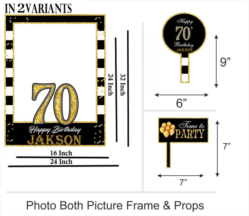 70th Theme Birthday Party Selfie Photo Booth Frame