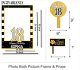 18th Birthday Party Selfie Photo Booth Frame & Props