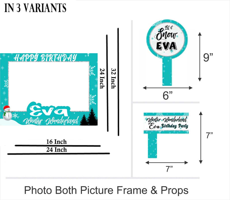 Winter Wonderland Birthday Party Selfie Photo Booth Frame & Props