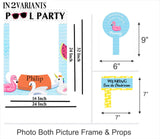 Pool Party Theme Birthday  Selfie Photo Booth Frame & Props