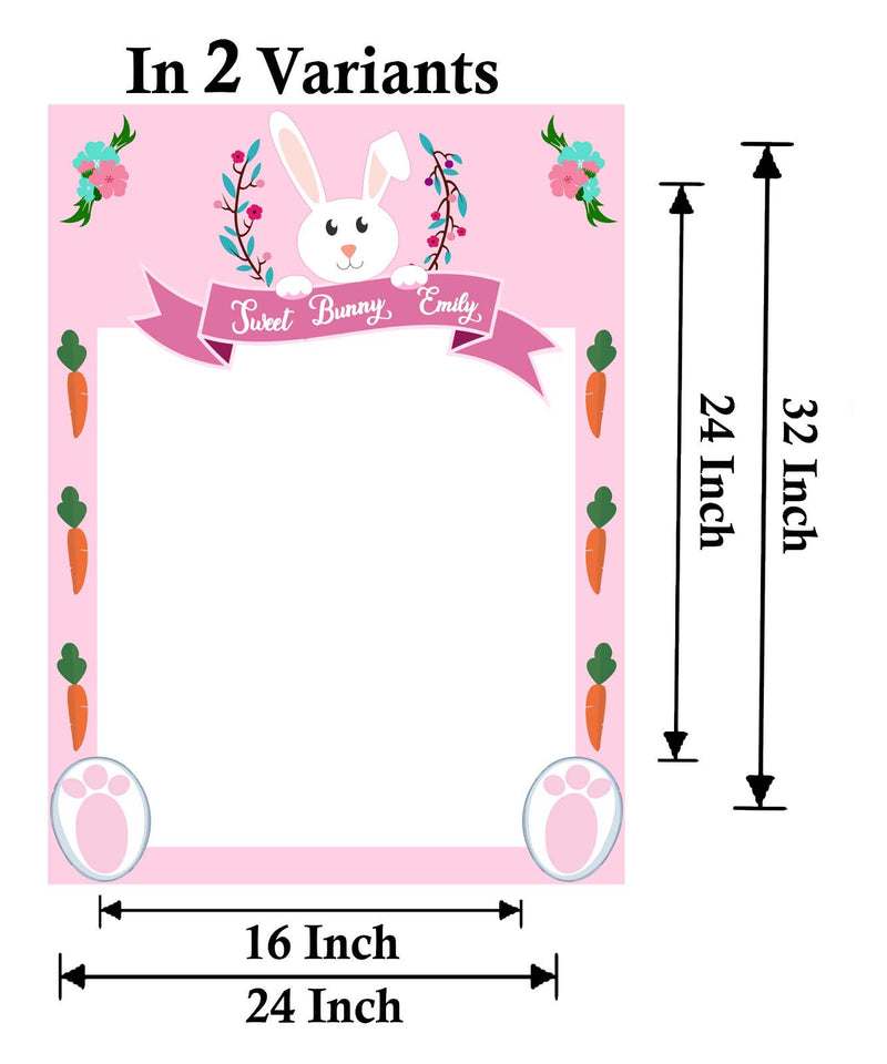 Bunny Birthday Party Selfie Photo Booth Frame & Props