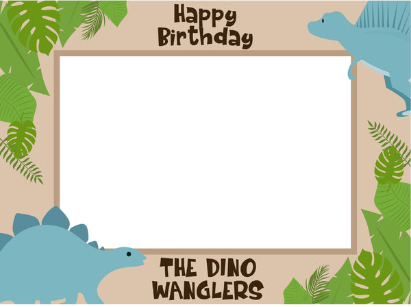 Dinosaur Theme Birthday Party Selfie Photo Booth Frame