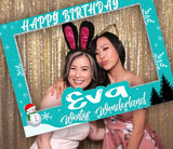 Winter Wonderland Birthday Party Selfie Photo Booth Frame & Props