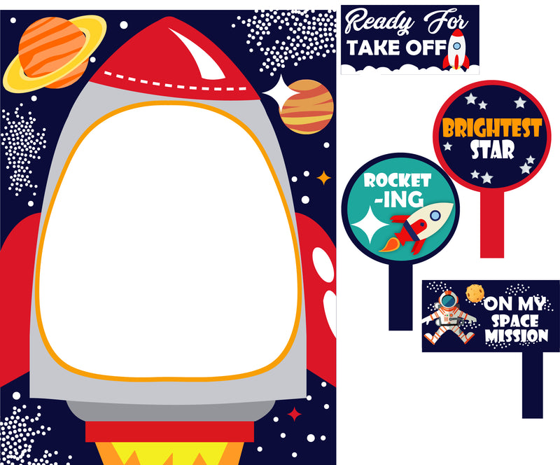 Space Theme Birthday Party Selfie Photo Booth Frame