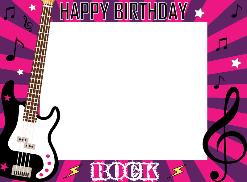 Rockstar Theme Birthday Party Selfie Photo Booth Frame