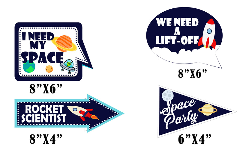 Space Birthday Party Photo Props Kit