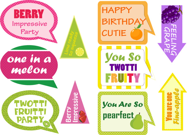 Twooti Fruity Birthday Party Photo Booth Props Kit