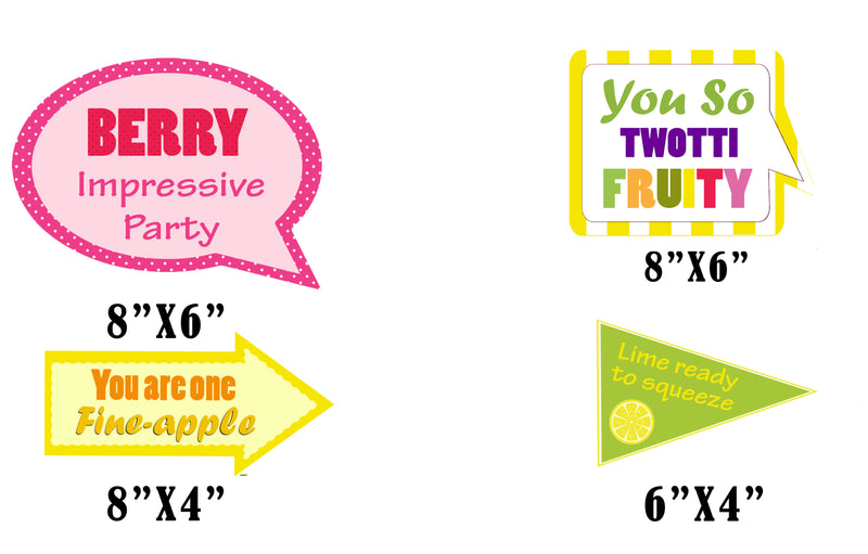 Twooti Fruity Birthday Party Photo Booth Props Kit